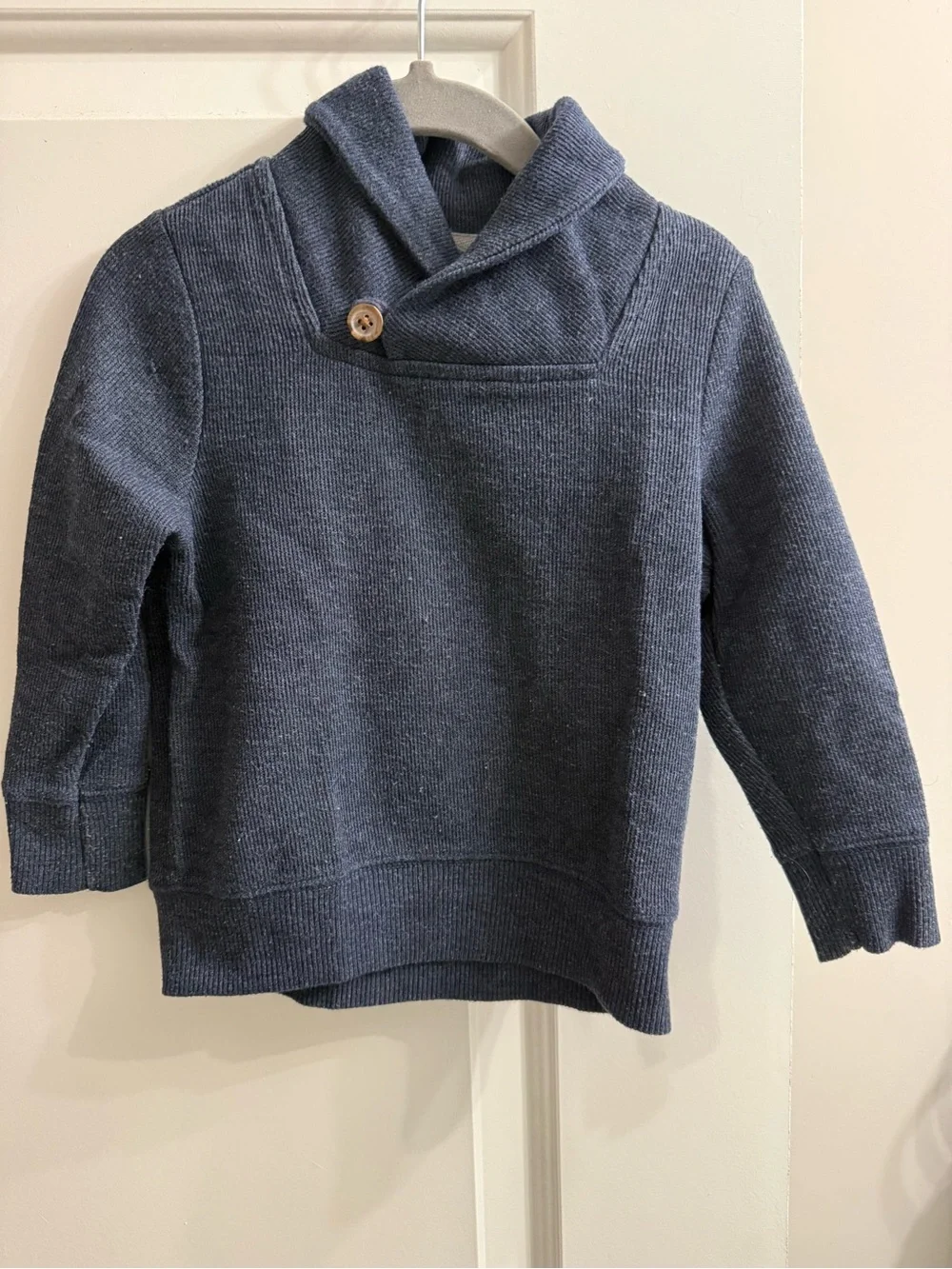 Old Navy Navy Shawl-Collar Knit Sweater with Button